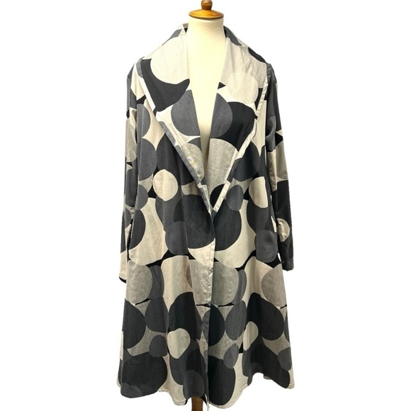 Bryn Walker Big Dot Print Open Front Art To Wear Lightweight Jacket Women Small - Picture 8 of 16
